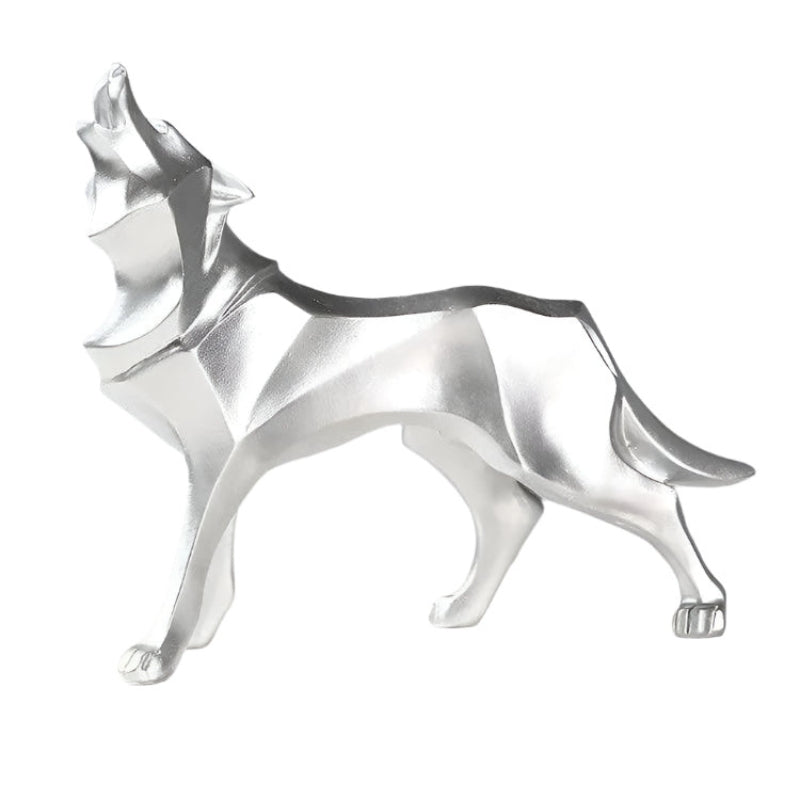 LupoForm – Scultura geometrica moderna a forma di lupo con design sfaccettato e fascino simbolico
