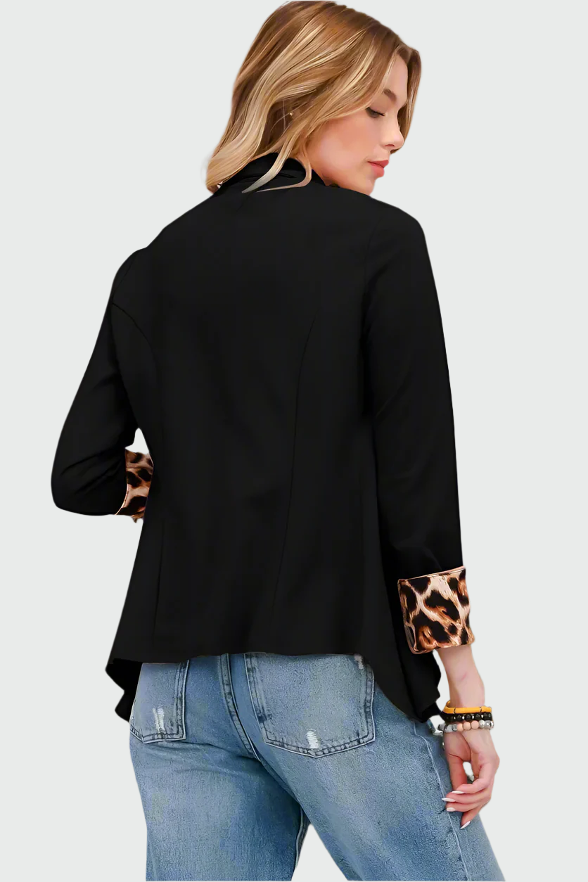 Amara - Modern open-front blazer with rolled-up sleeves and comfortable fit