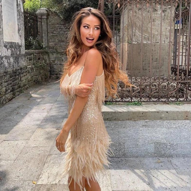 Vestito corto donna con spalline sottili