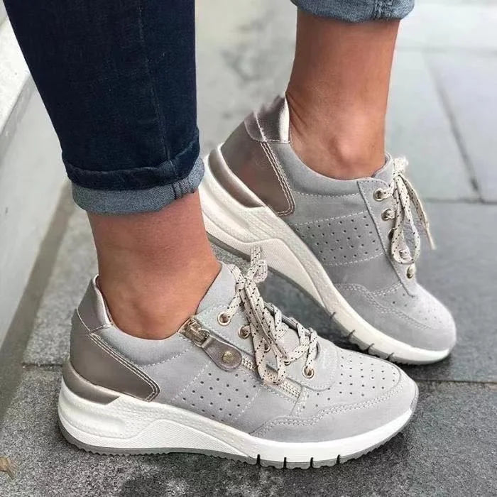 Lena – Adidași la modă antiderapanți cu design respirabil și detalii cu fermoar