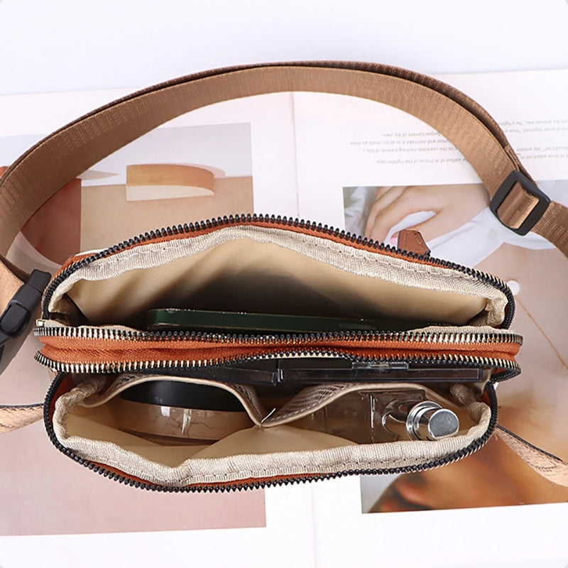 Charlotte - Lehká crossbody taška s několika kapsami na zip a nastavitelnými popruhy