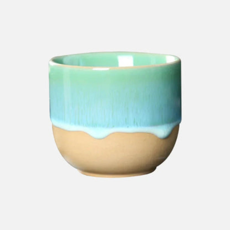 DrapeCup – Tazza da tè in ceramica con gocce di vernice e bordo liscio rifinito