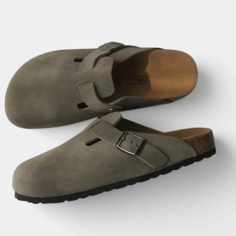 Women's Round Toe Clogs with Buckle Detail