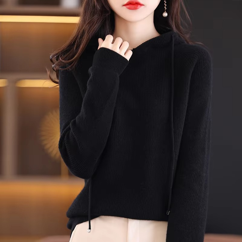 Sadie - Cardigan a maniche lunghe con cappuccio regolabile