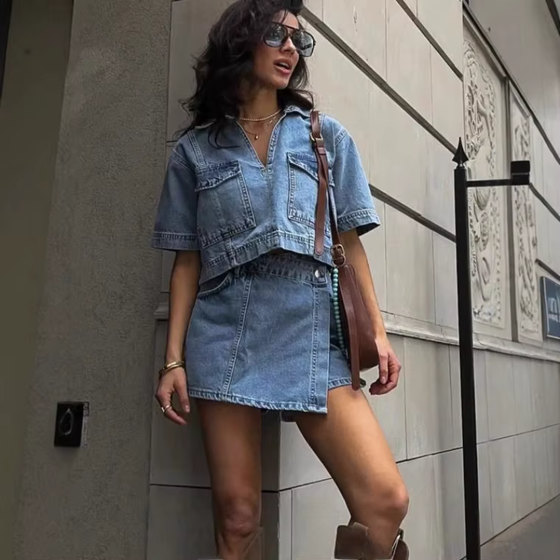Women’s V Neck Top and Shorts Set