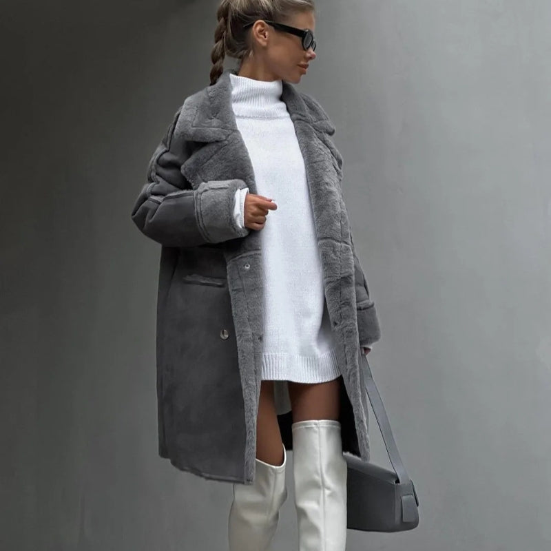 Willow – Cappotto con colletto a rever, maniche lunghe, bottoni e tasche