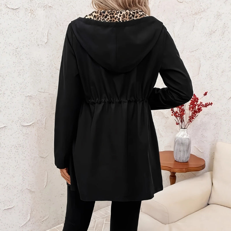 Chloe - Double sided hooded coat with zip closure