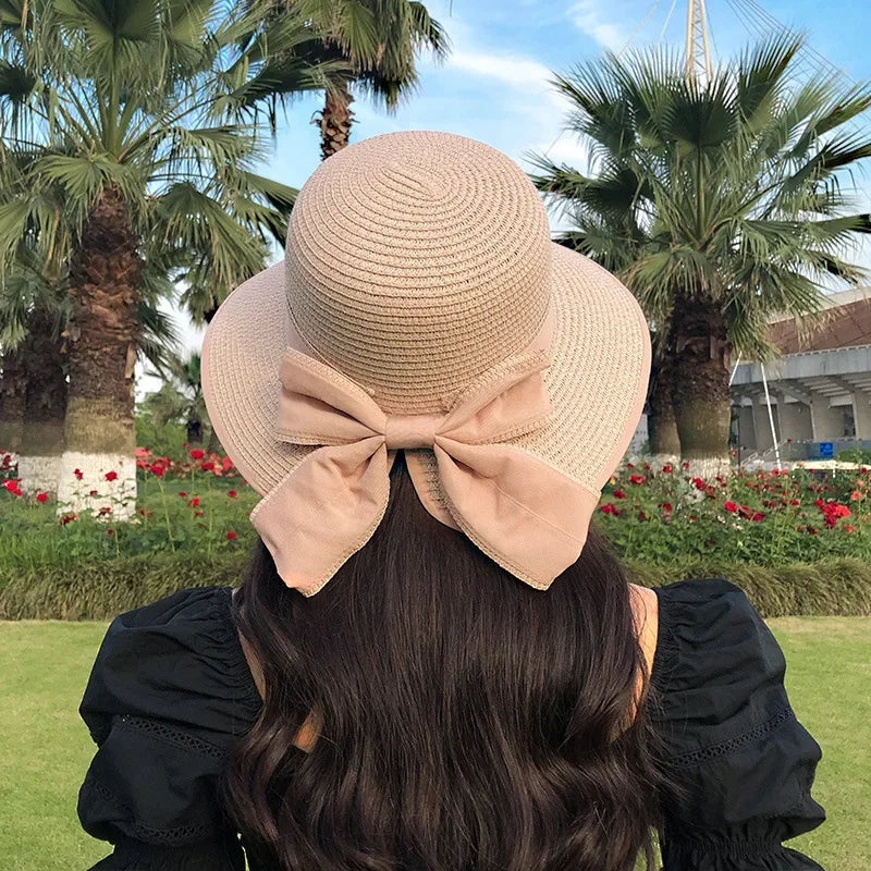 Solenne - Wide Brim Hat with Decorative Bow Design