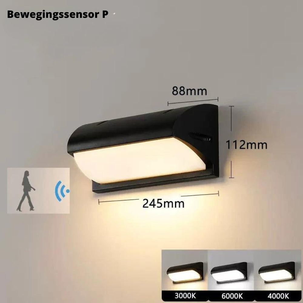 LumiGlow - Slimme buitenmuurlamp met bewegingssensor en automatisch lichtregelsysteem