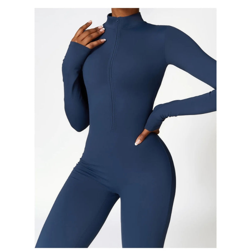 Zoey – Tuta elegante con maniche lunghe e chiusura a cerniera