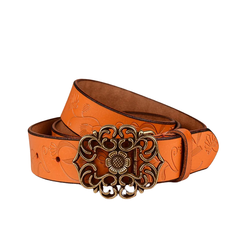 Eliana - Cintura con stampa girasole e fibbia vintage