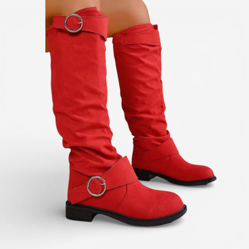 Stella - Stivali al ginocchio con fibbie decorative