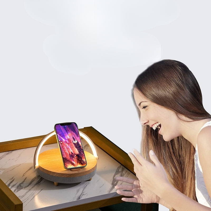 LumaSound – 3-in-1 Lamp with Wireless Charger and Built-In Bluetooth Speaker