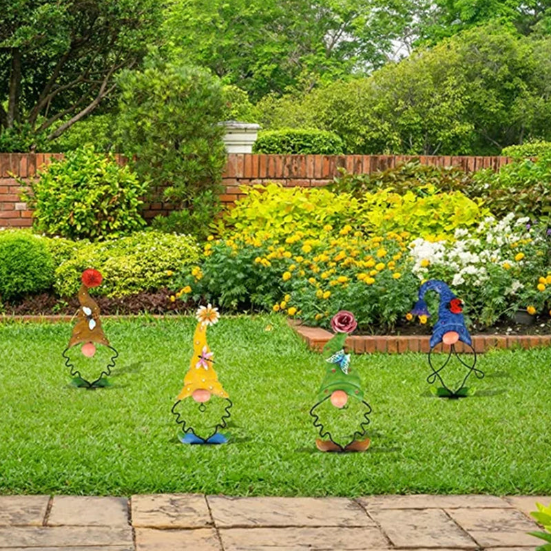 Decorazione Gnomo da Giardino con Insetti Farfalla 3D