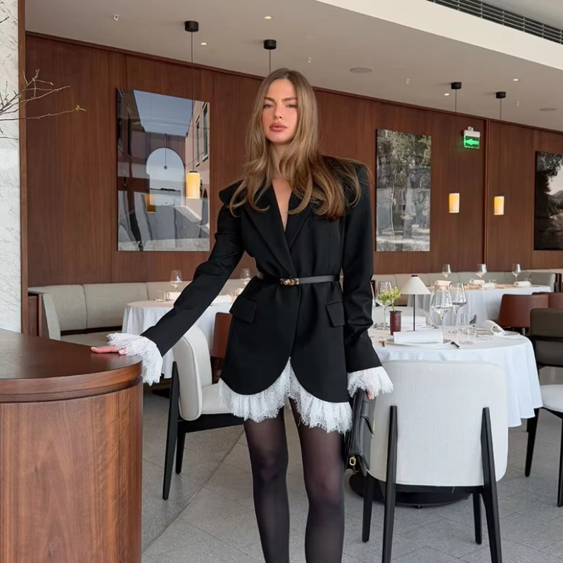 Viviana - Blazer a maniche lunghe con scollo a V