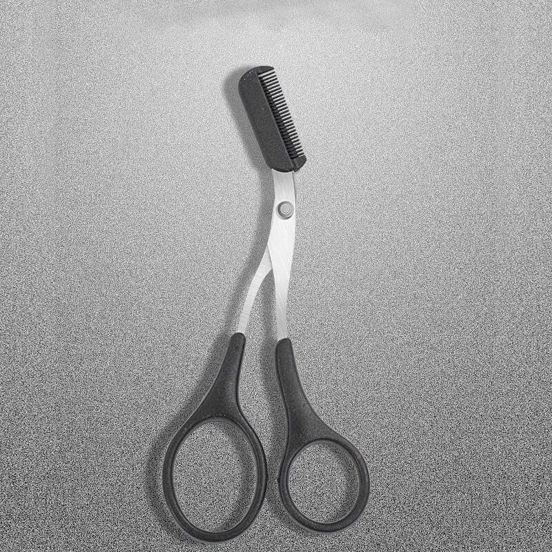 TrimLuxe – Forbicine compatte per sopracciglia con pettine e manici curvi