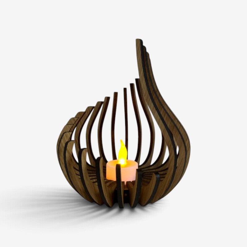 WoodWick - Wooden Candle Holder With Teardrop Design