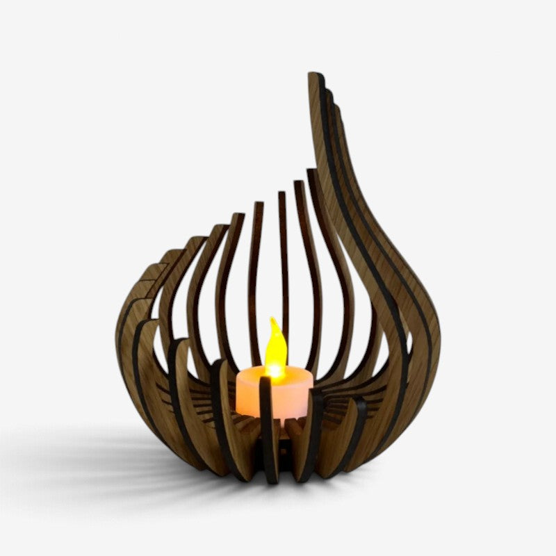 WoodWick - Wooden Candle Holder With Teardrop Design