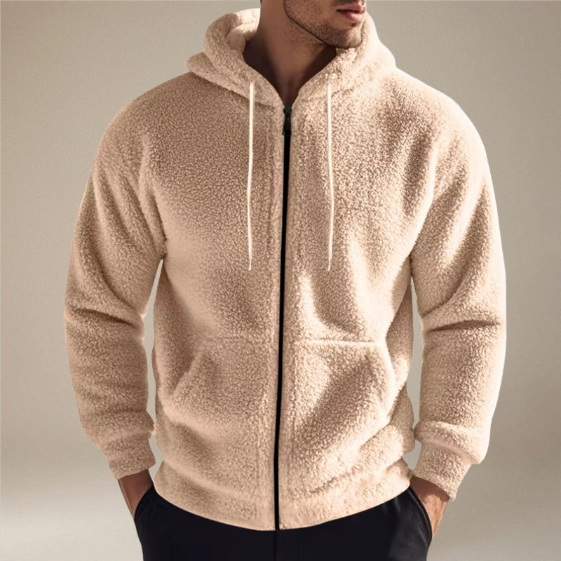 Arden – Fleece bunda s dlouhým rukávem, kapucí a kapsami