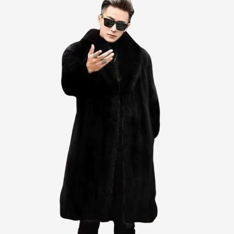 Dario - Long sleeve long coat with button closure