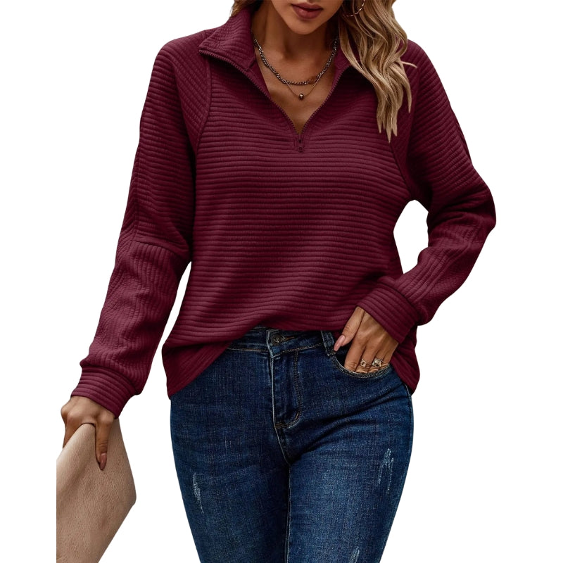 Marissa – Sweatshirt with half zipper and long sleeves