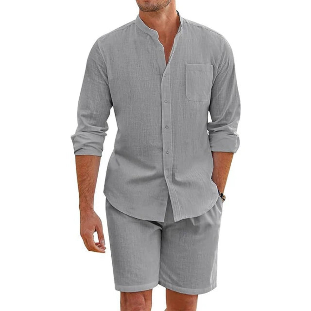 Zayn – Ensemble deux pièces stylé avec chemise à manches longues et short décontracté
