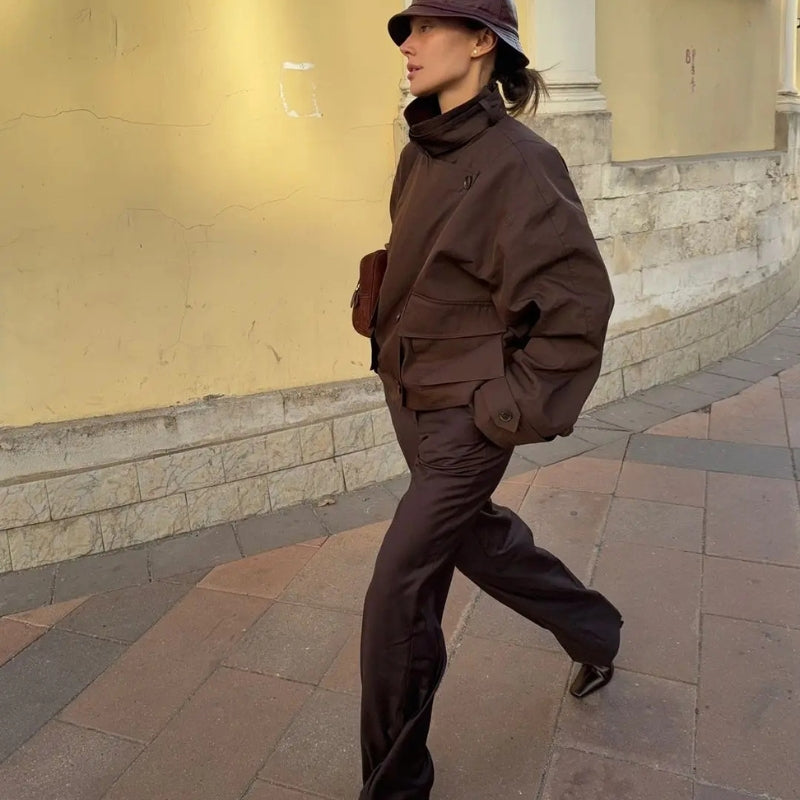 Amelia – Long Sleeve Jacket with Pockets and Loose Fit