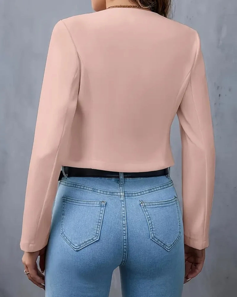 Grace - Elegant blazer with long sleeves and zip pockets