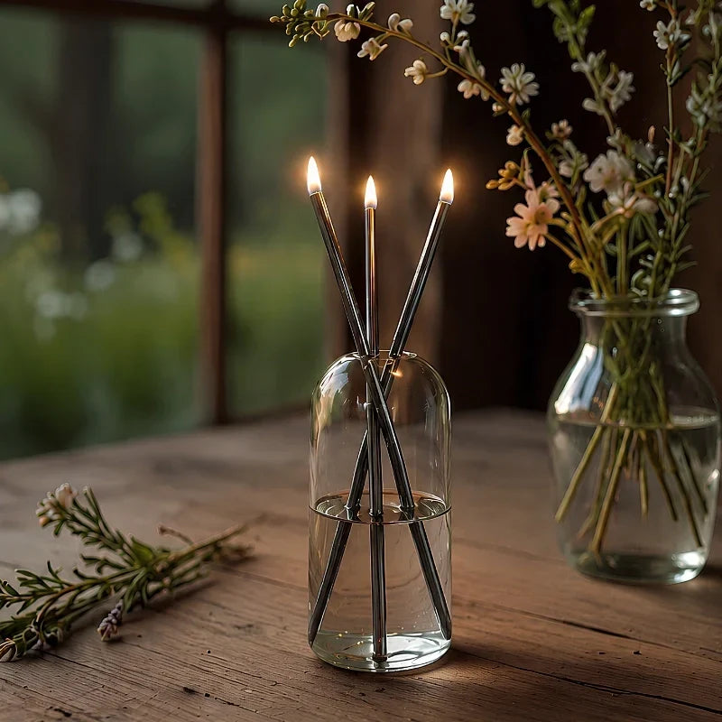 GlassWick - Glass Oil Candles With Cotton Wick