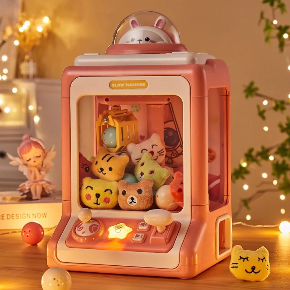 ClawJoy - Mini mașină cu clește cu telecomandă și cabină de joc iluminată