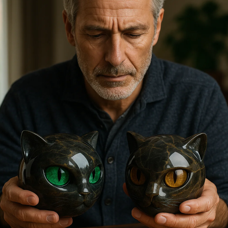 CatAura - Portable mini cat sculpture with decorative design