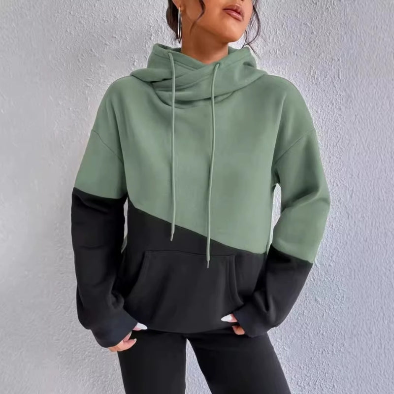 Lina - Long sleeve hoodie with front pockets