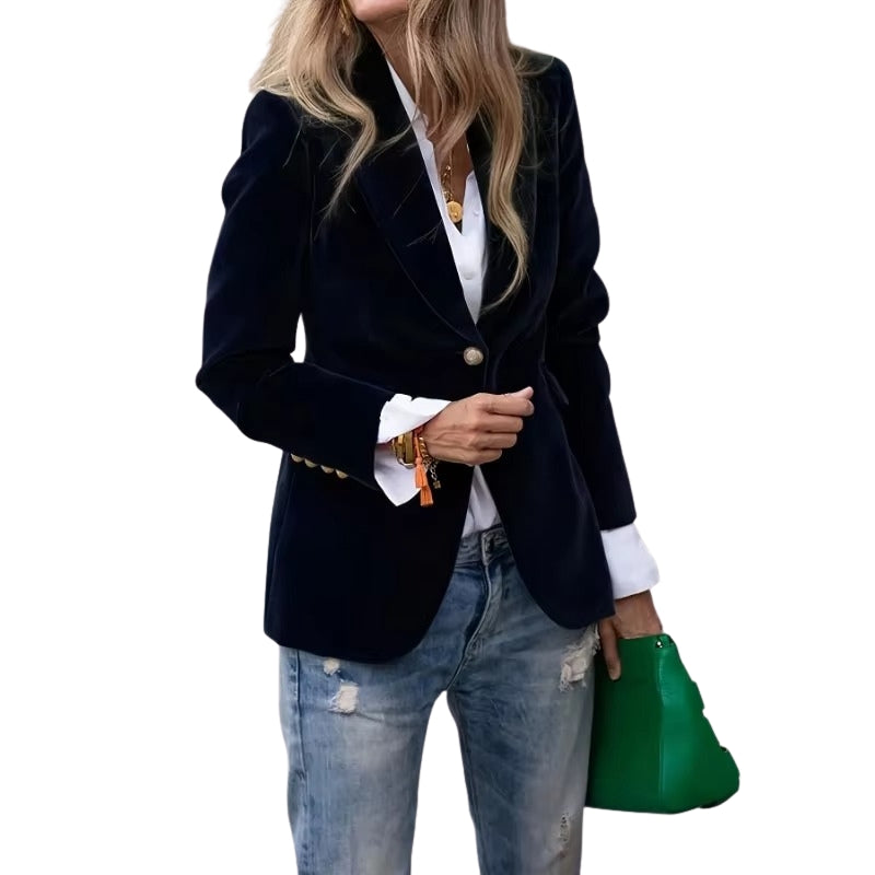 Amara – Blazer with long sleeves and single-button design
