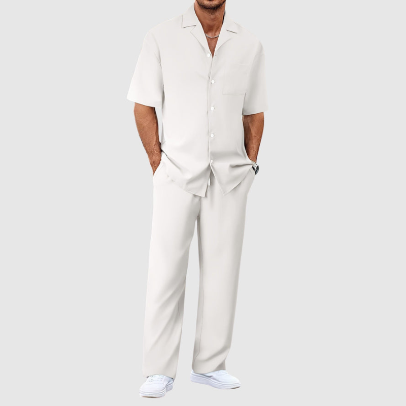 Completo casual da uomo in 2 pezzi con tasche