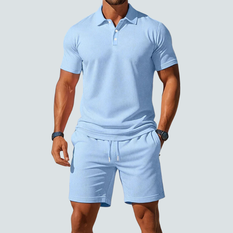 Men's 2 Piece Polo Shirt and Shorts Set