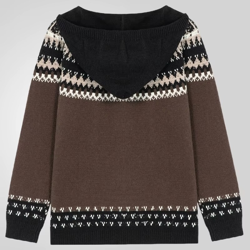 Paul - Long Sleeve Hooded Cardigan with Zip Closure