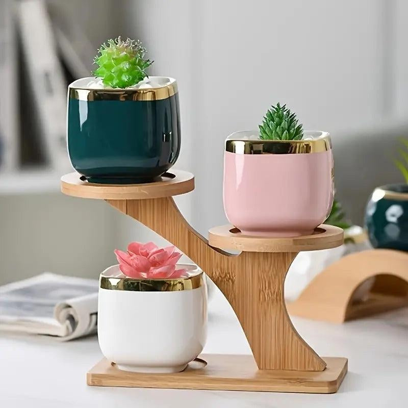 BloomStand - Suport multifuncțional pentru plante cu două niveluri și design portabil
