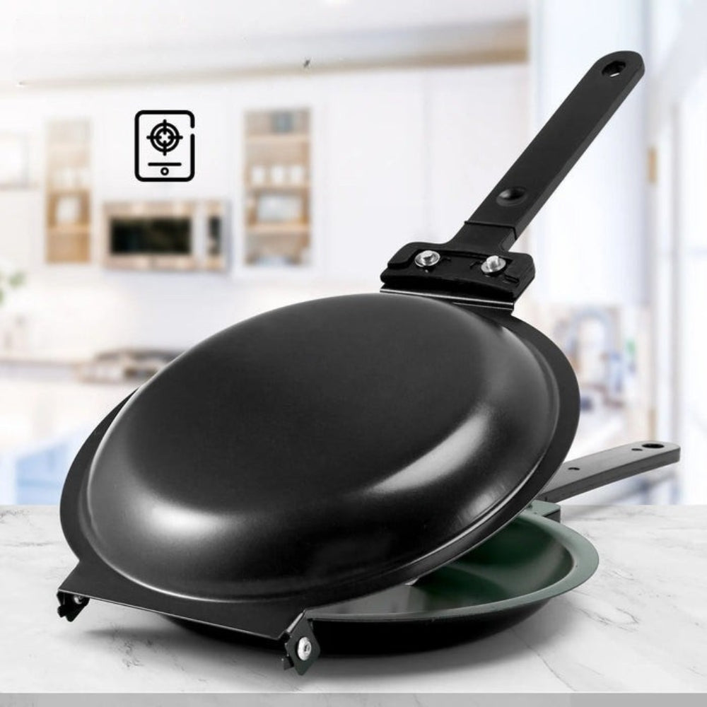 FlipMate – Tigaie compactă pentru clătite cu mânere duble și design ușor rotativ