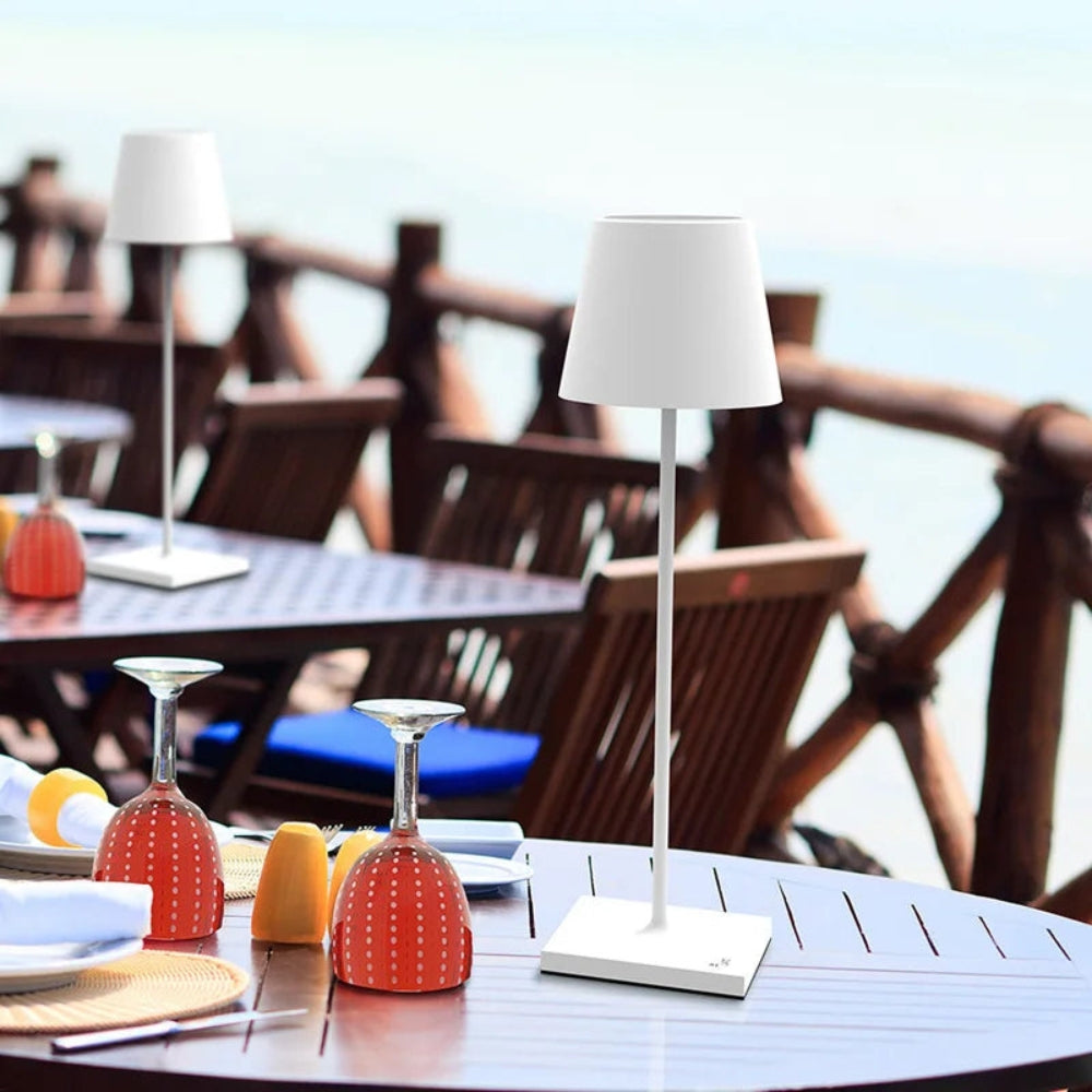 LumiGlow - Modern wireless table lamp with adjustable brightness and sleek design