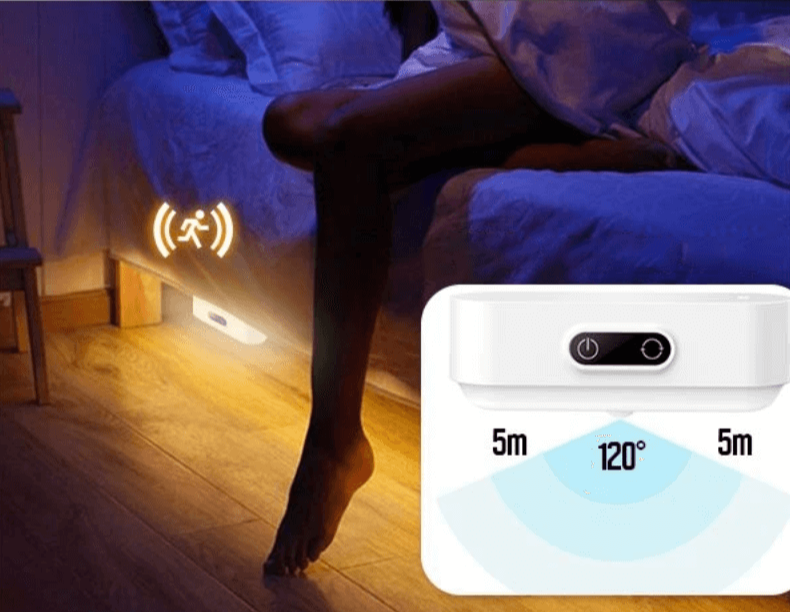 Luminous - Stylowa lampka nocna aktywowana ruchem z regulowaną jasnością