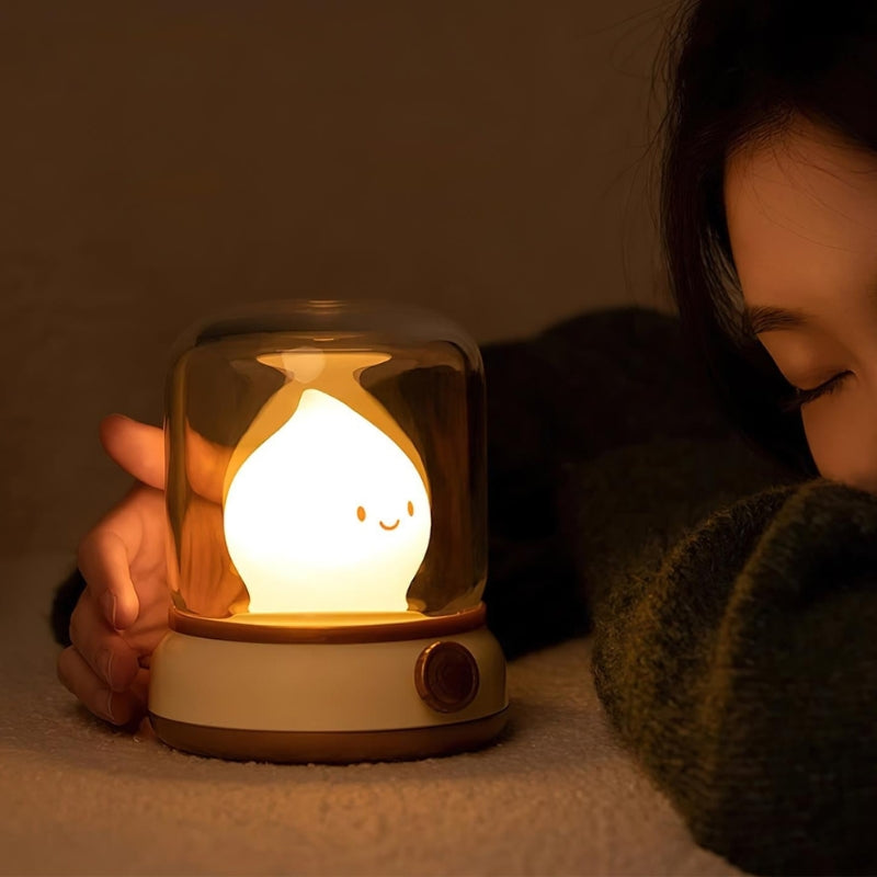 GlowFlame – Mini Lampada da Tavolo LED con Design a Fiamma Ricaricabile