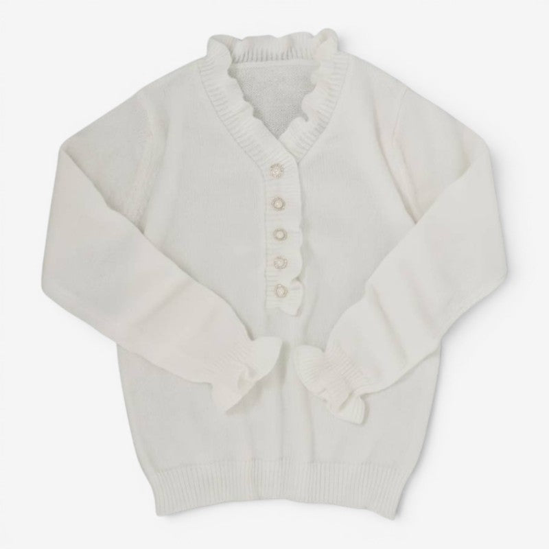 Blouse femme à volants et boutons sur le devant