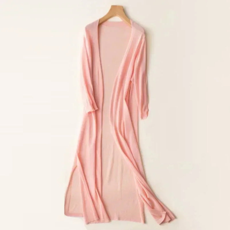 Cardigan lungo aperto davanti donna, modello ampio