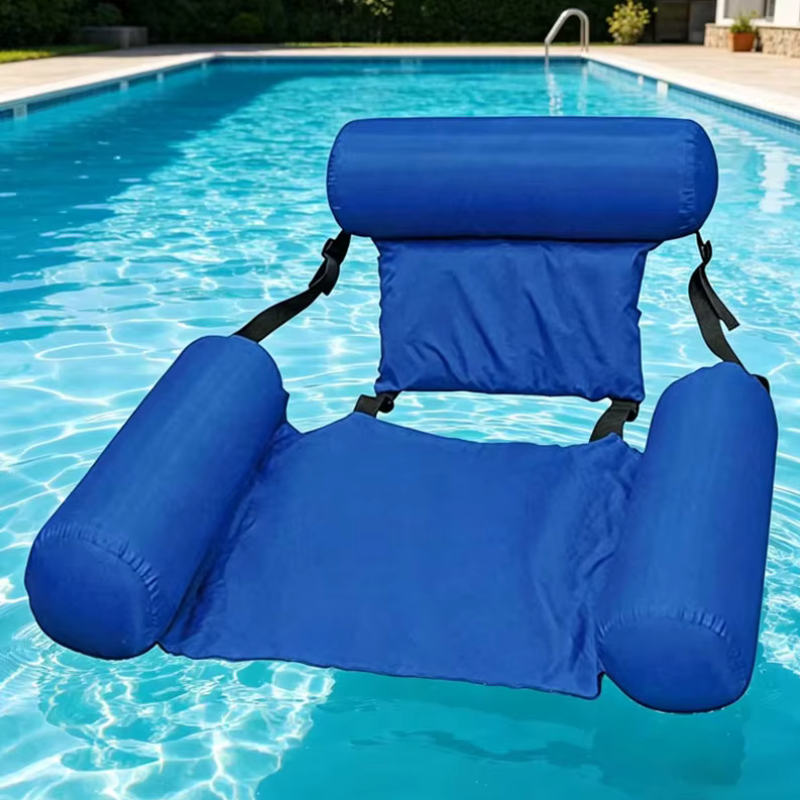 Chaise longue gonflable pour piscine avec sangle de soutien réglable