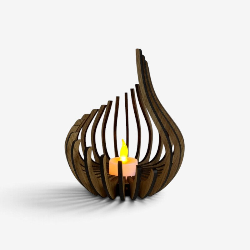 WoodWick - Wooden Candle Holder With Teardrop Design