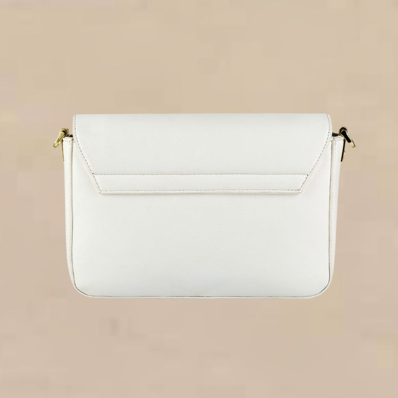 Sac bandoulière structuré en cuir blanc