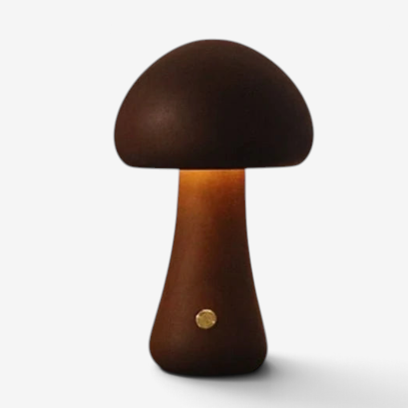 Mushwood - Lámpara de mesa de madera con diseño de seta