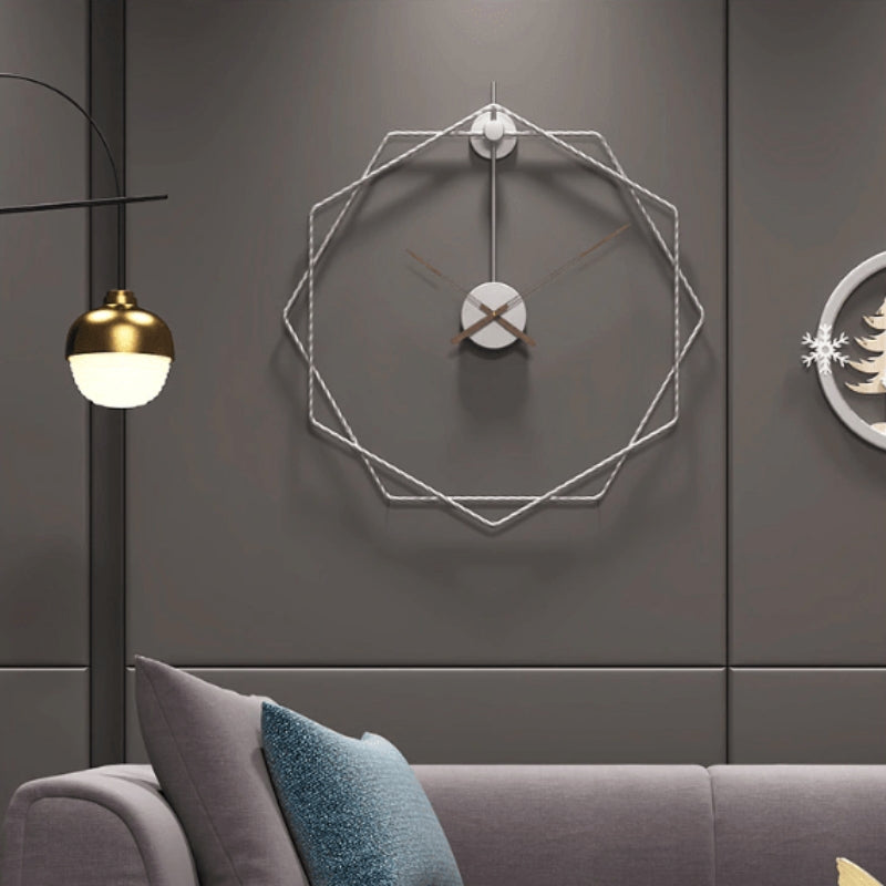 HexaTime – Hexagonal Wall Clock with Double Frame and Decorative Design