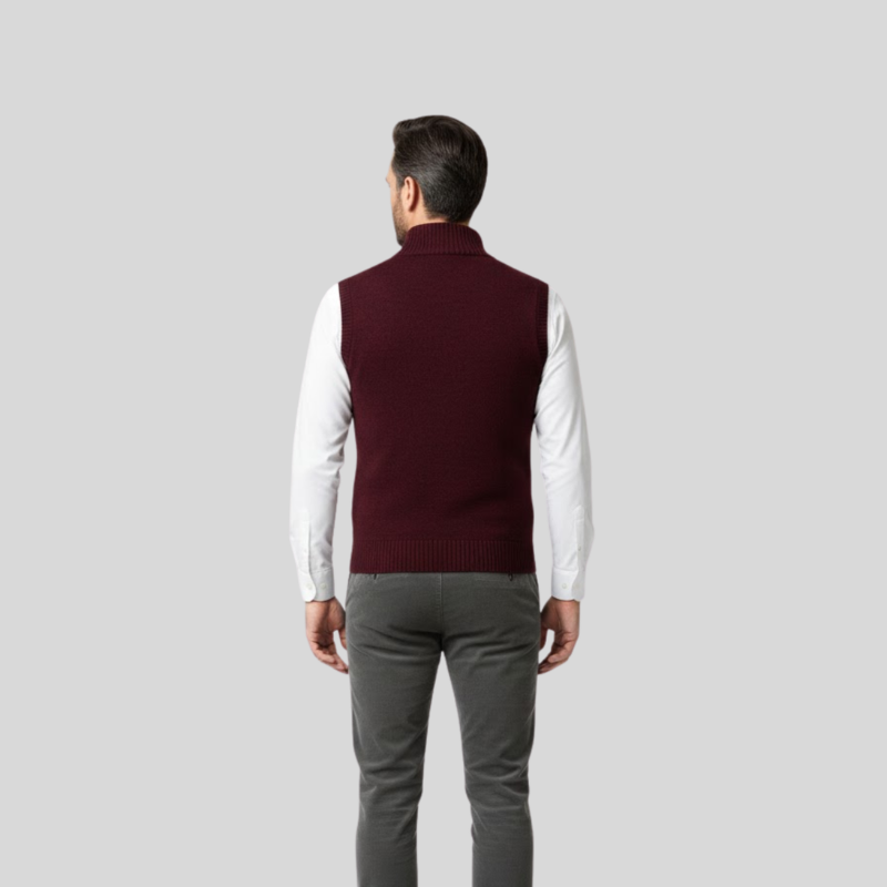 Gilet da uomo senza maniche con collo alla coreana e cerniera