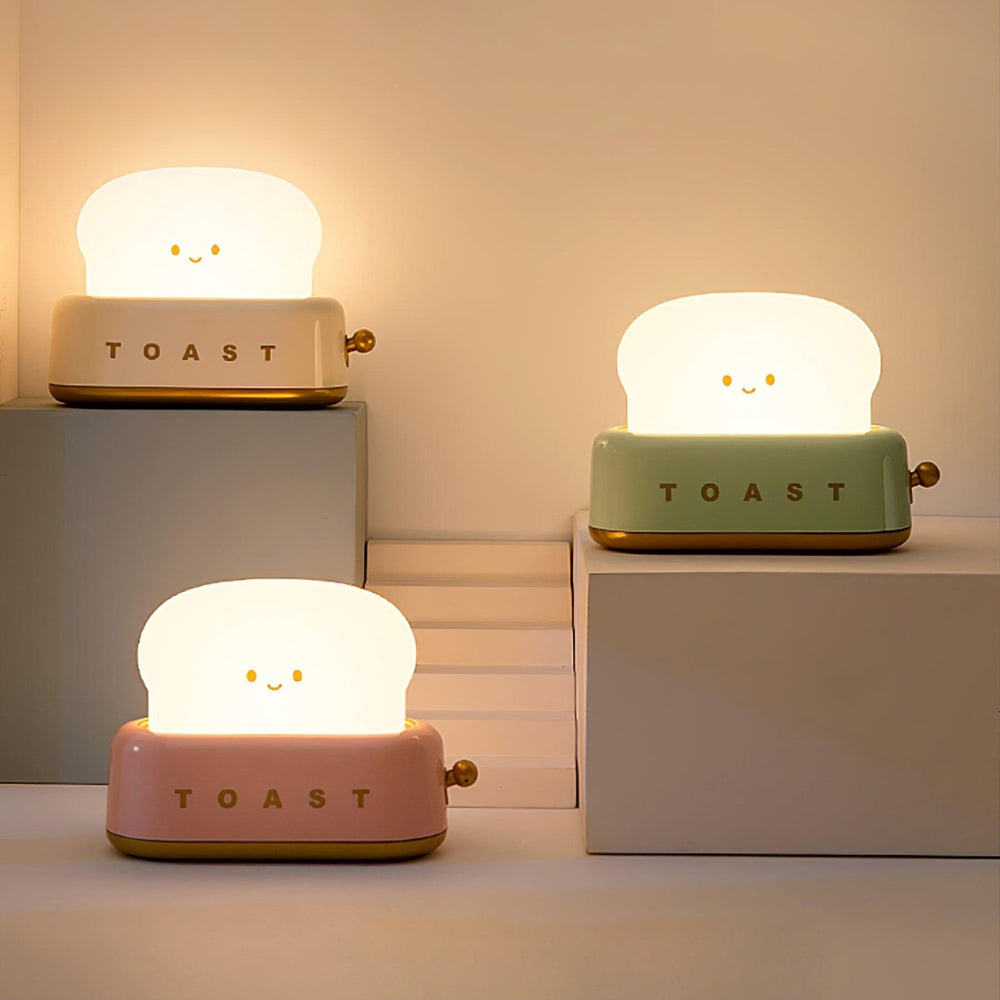 ToastyLite – Ściemnialna lampka nocna z miniaturowym wzorem tostera i miękkim światłem do przytulnych wnętrz
